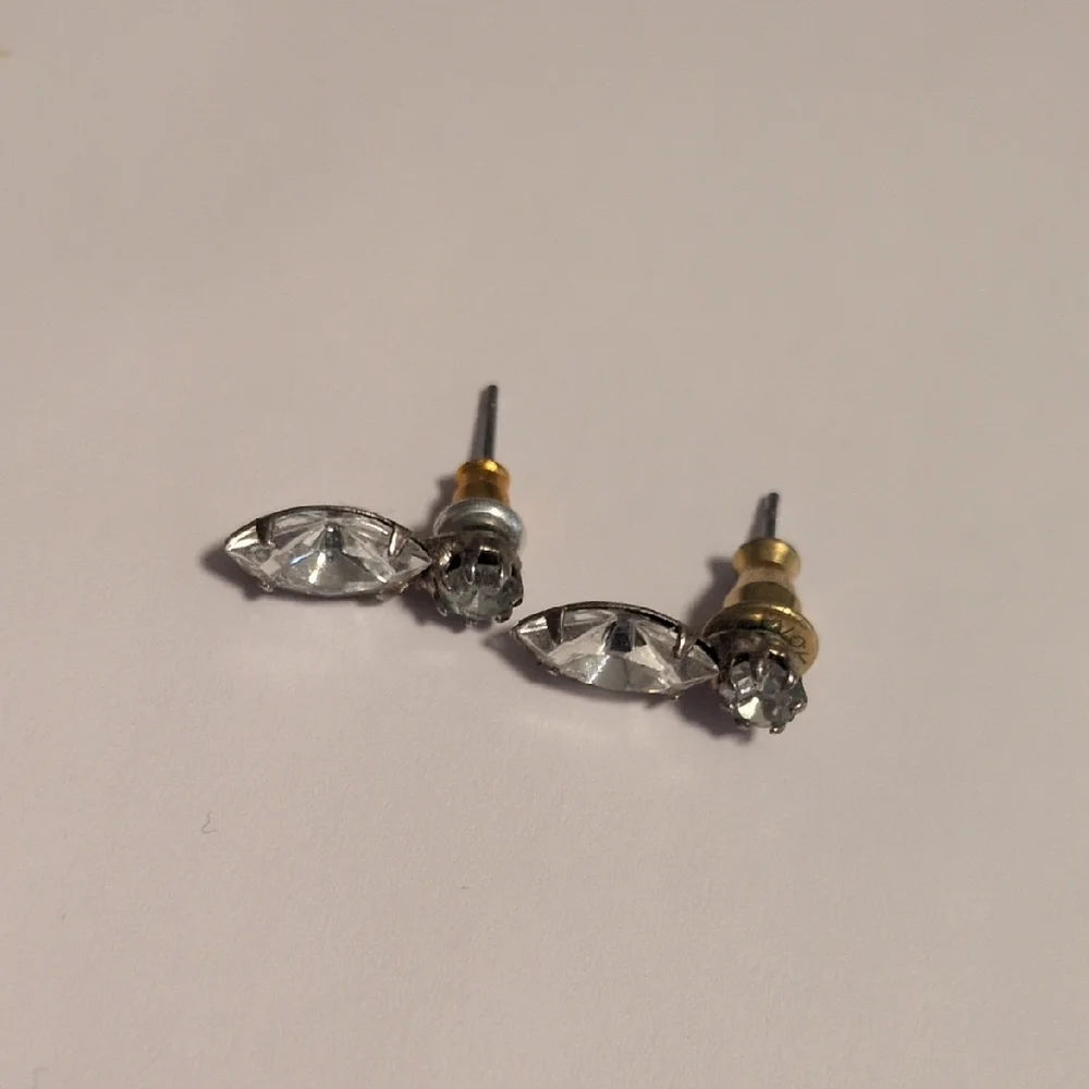 Chic Silver and Gold Crystal‎ Tear Drop Dangle Earrings
